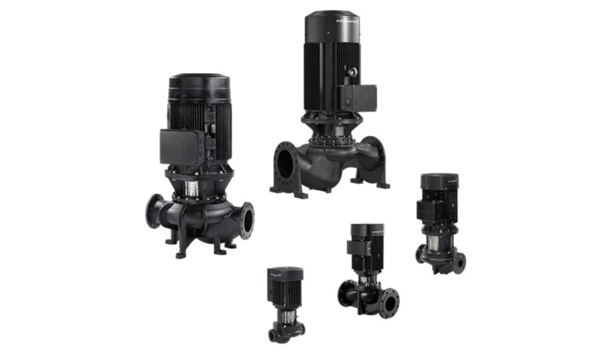 Grundfos TP Inline Single-Stage Pumps – Reliable HVAC and District Energy Solutions Grundfos TP Inline Single-Stage Pump designed for commercial air conditioning, heating, cooling, and district energy systems.