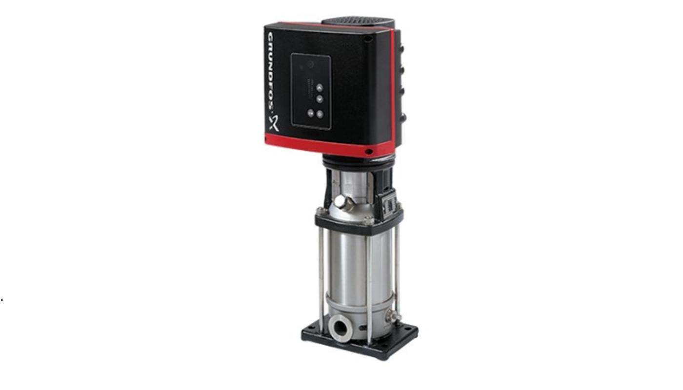 Grundfos CRFlex inline multistage pump system powered by solar energy, used for irrigation and community water supply