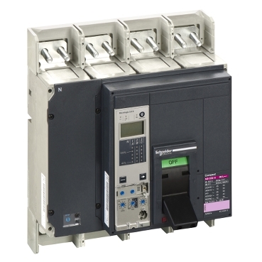 قواطع الدائرة، ComPact NS1250H، 70kA/415VAC، وحدة الطرح MicroLogic 5.0A، 1250A، ثابتة، 4 أقطاب 4d