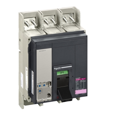 قواطع الدائرة، ComPact NS630bH، 70kA/415VAC، وحدة الطرح MicroLogic 5.0E، 630A، ثابتة، 3 أقطاب 3d